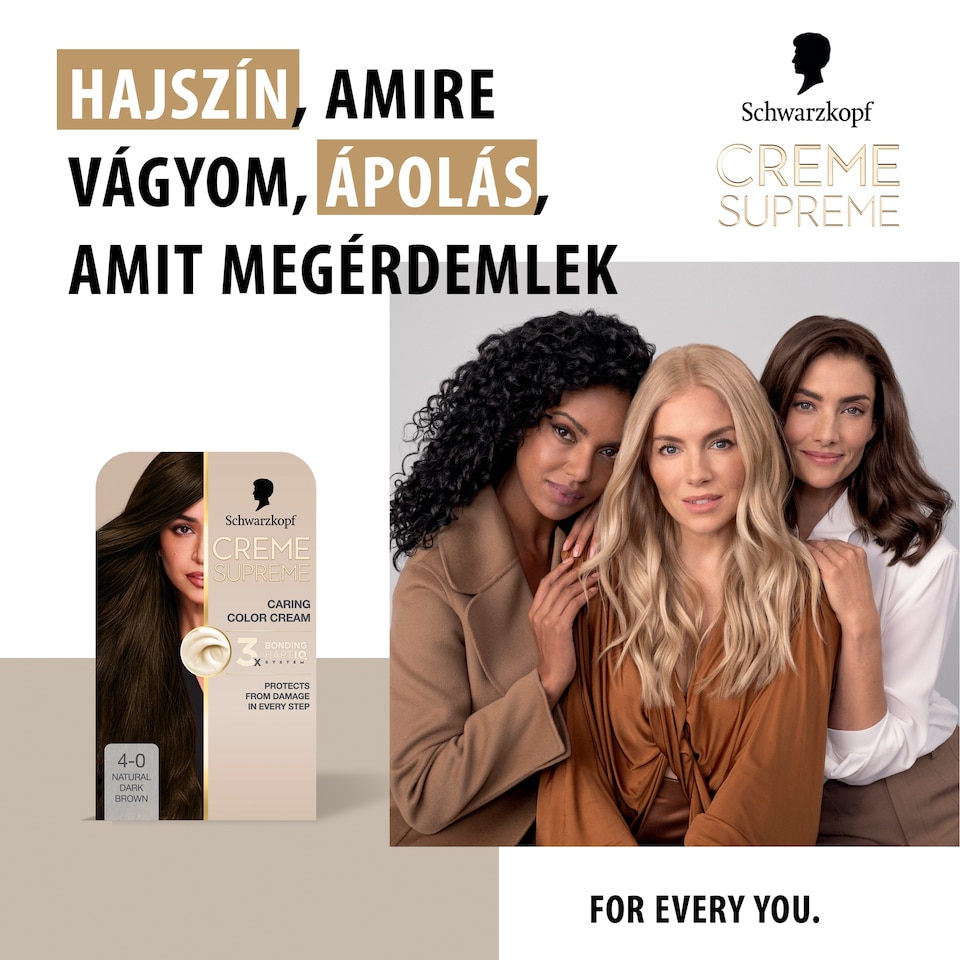 image 1 of Schwarzkopf Creme Supreme tartós hajfesték 4-0 természetes barna