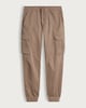 image 4 of F&F Slim Fit Cuffed Cargo Joggers in Stone