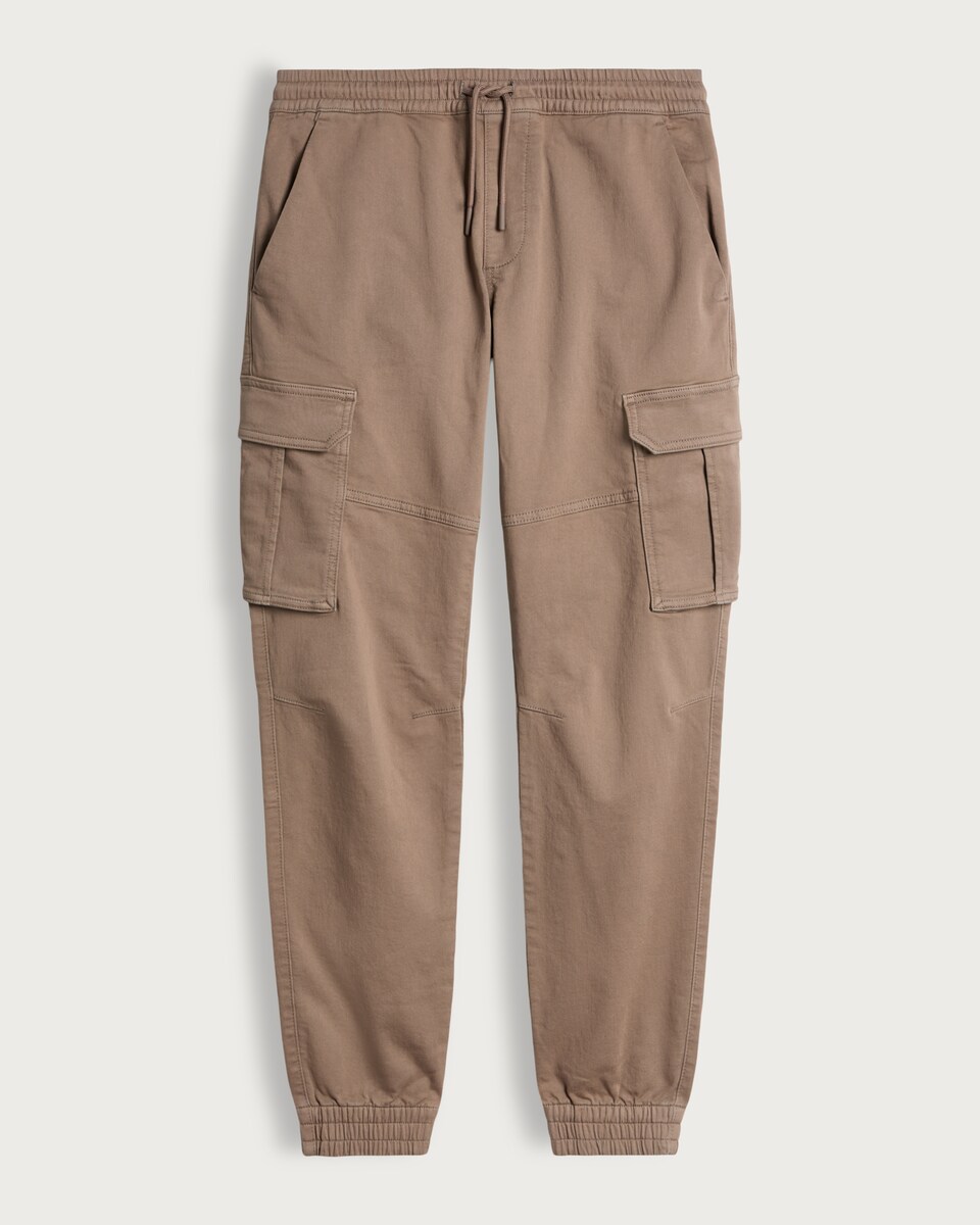 image 1 of F&F Slim Fit Cuffed Cargo Joggers in Stone