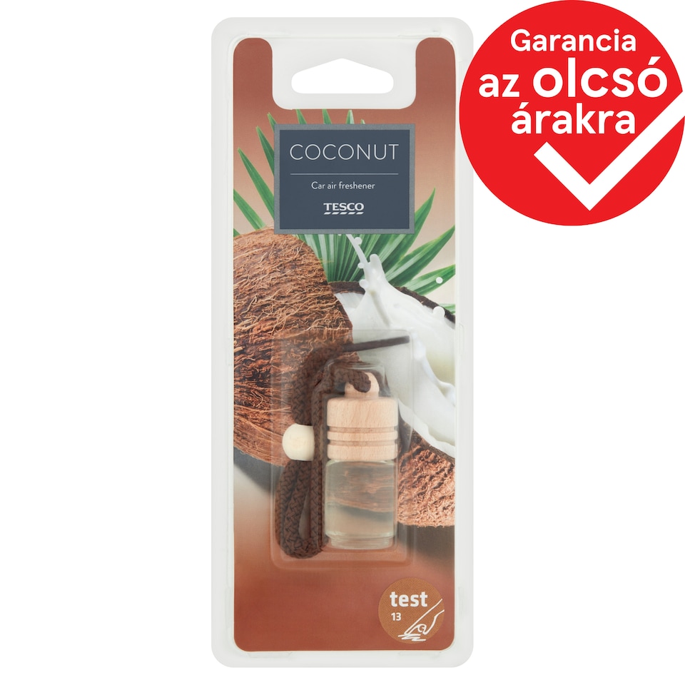 Tesco Hanging Wooden Coconut Car Air Freshener 5 ml