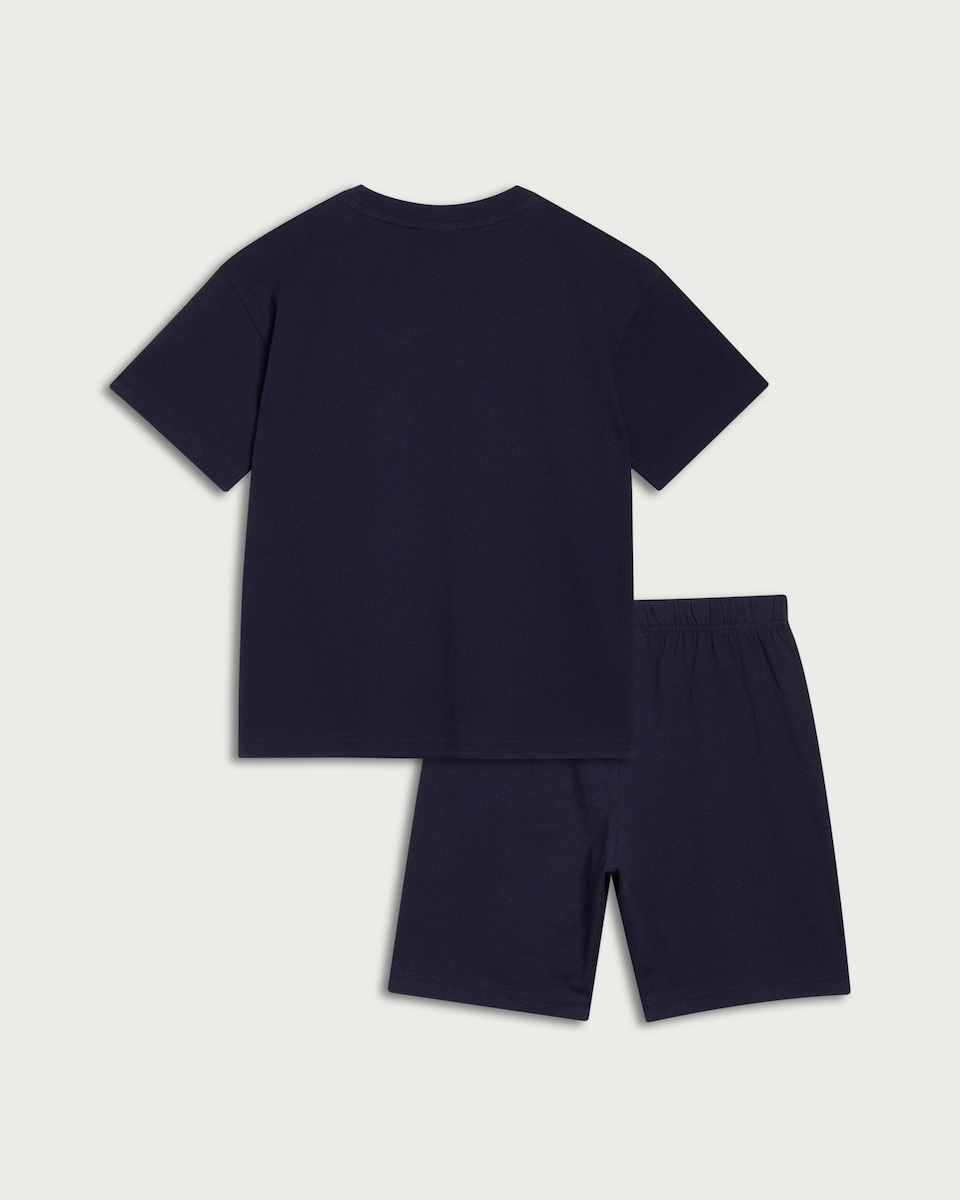 image 1 of Scotland FC 2-Piece Pure Cotton Crest Shorts Pyjama Set in Blue