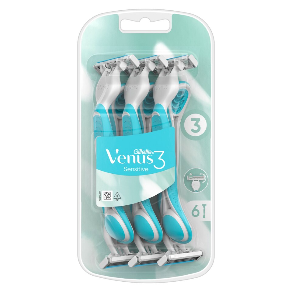 obrázok 1 z Gillette Venus 3 Sensitive Jednorazové Holiace Strojčeky, Balenie 6