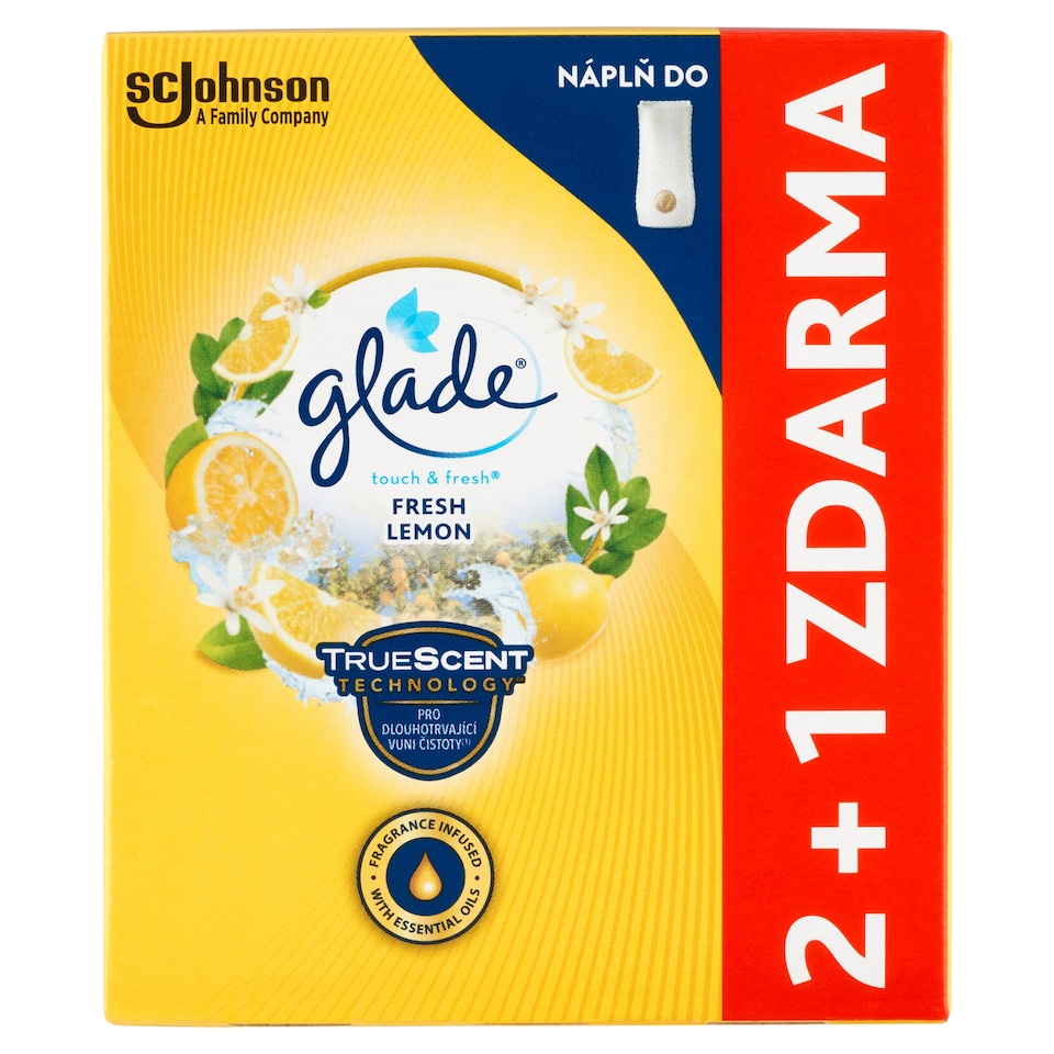 obrázok 1 z Glade Touch & Fresh Fresh Lemon náplň aerosólový osviežovač vzduchu 3 x 10 ml