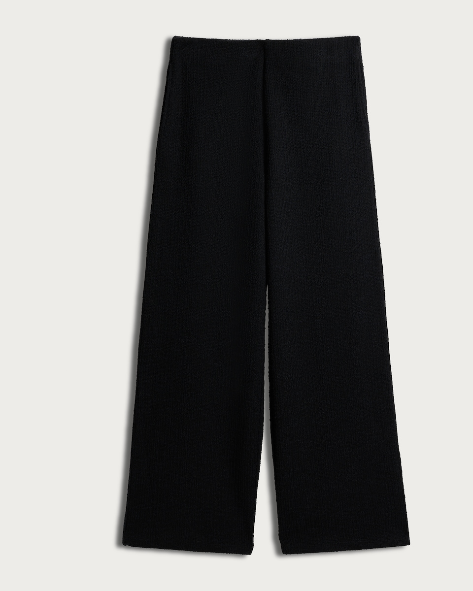 image 1 of The F&F Edit Textured Wide Leg Co-ord Trousers in Black