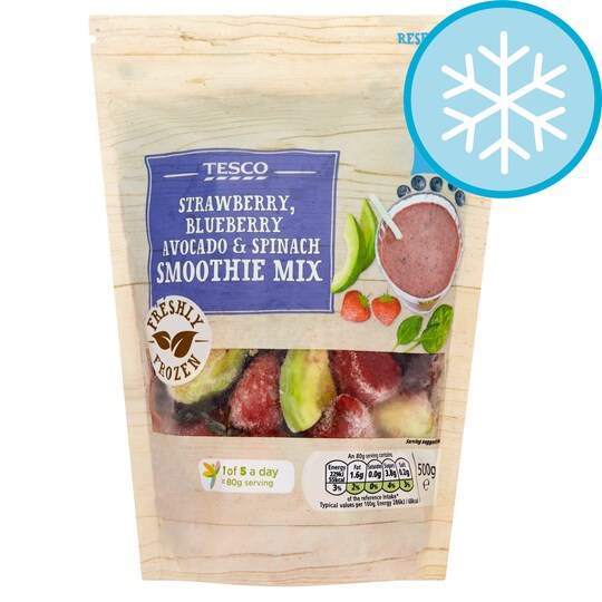 Tesco Superfood Smoothie Spinach, Mixed Berry And Avocado 500G Tesco