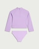 image 2 of F&F Girls 2-Piece Unicorn Print Long Sleeved Swim Set in Lilac