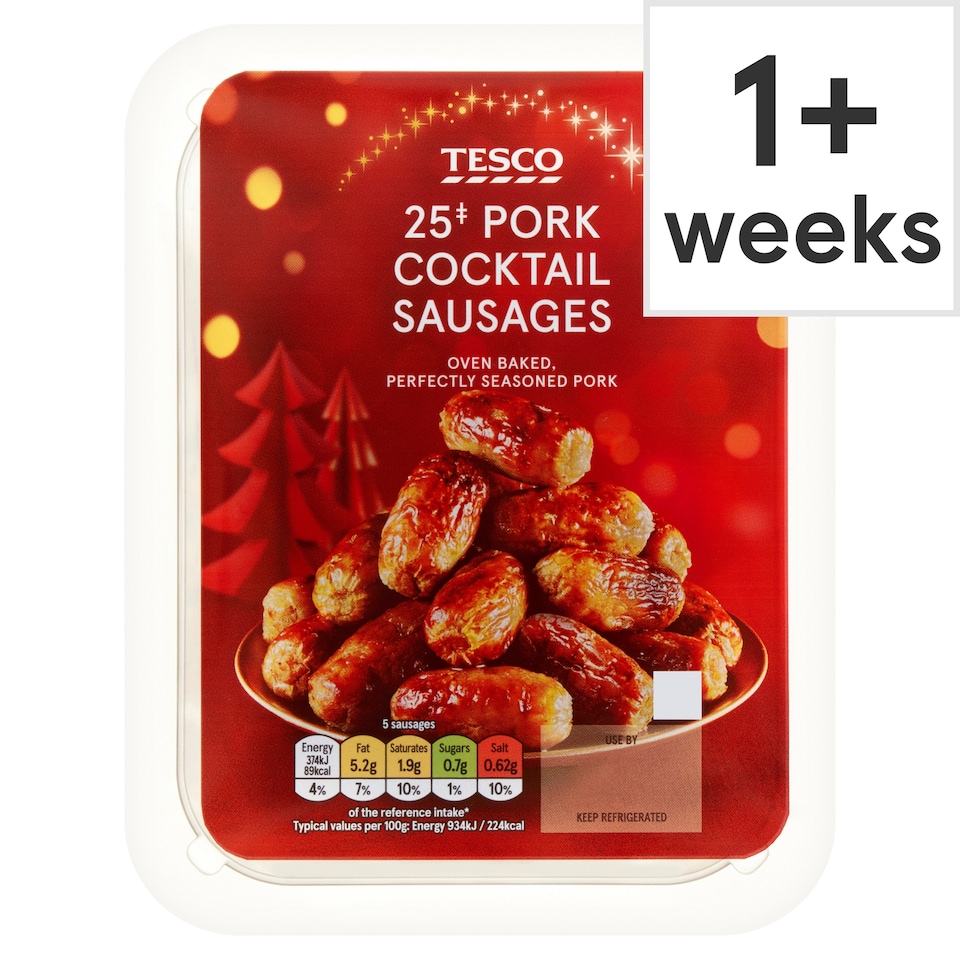 Tesco 25 cocktail sausage 200g