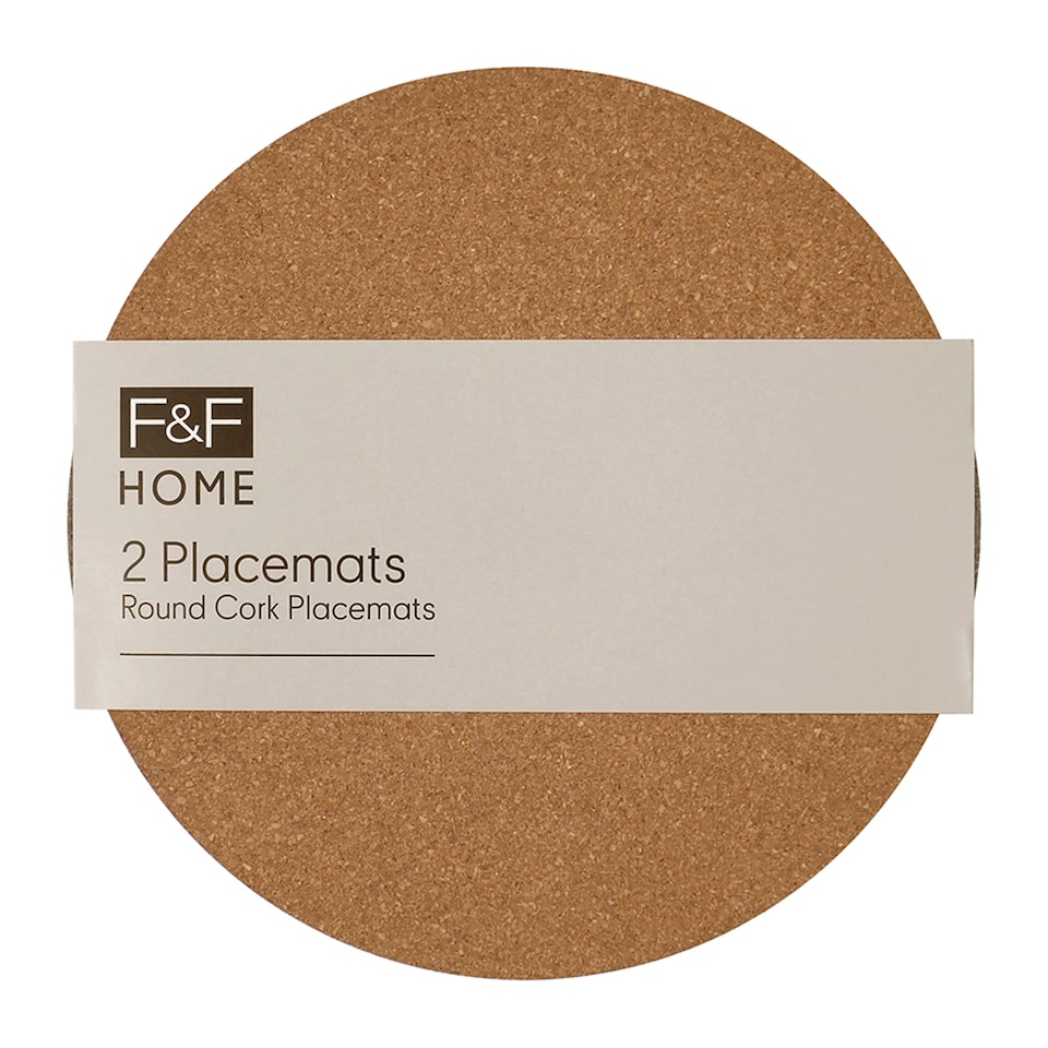 image 1 of F&F Home Round Corkback Placemat 2 Pack