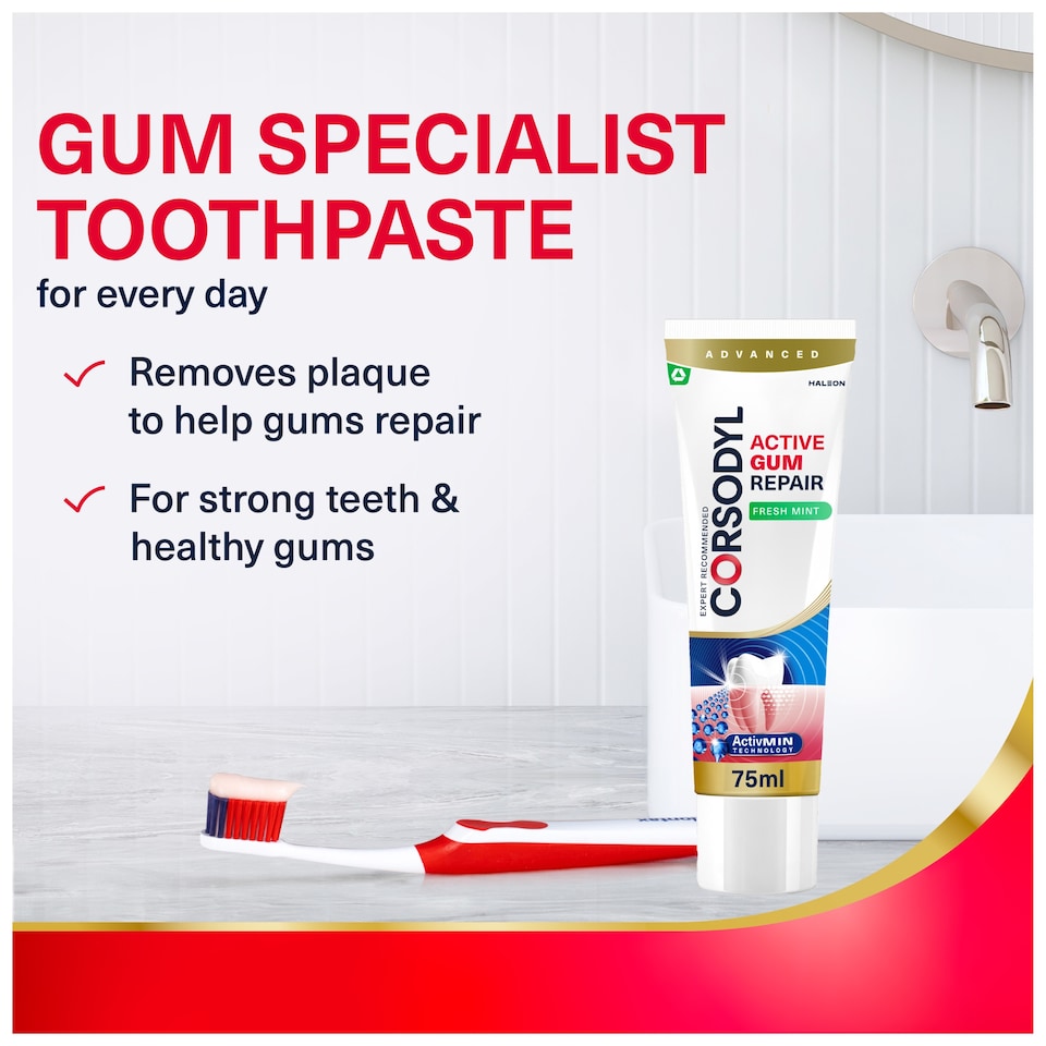 image 1 of Corsodyl Active Gum Repair Toothpaste - Fresh Mint 75ml