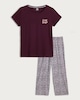 image 4 of F&F Cotton Rich Cosy Days T-Shirt and Bottoms Pyjamas in Purple