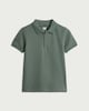 image 4 of F&F Boys Popcorn Textured Zip Neck Polo Shirt in Green