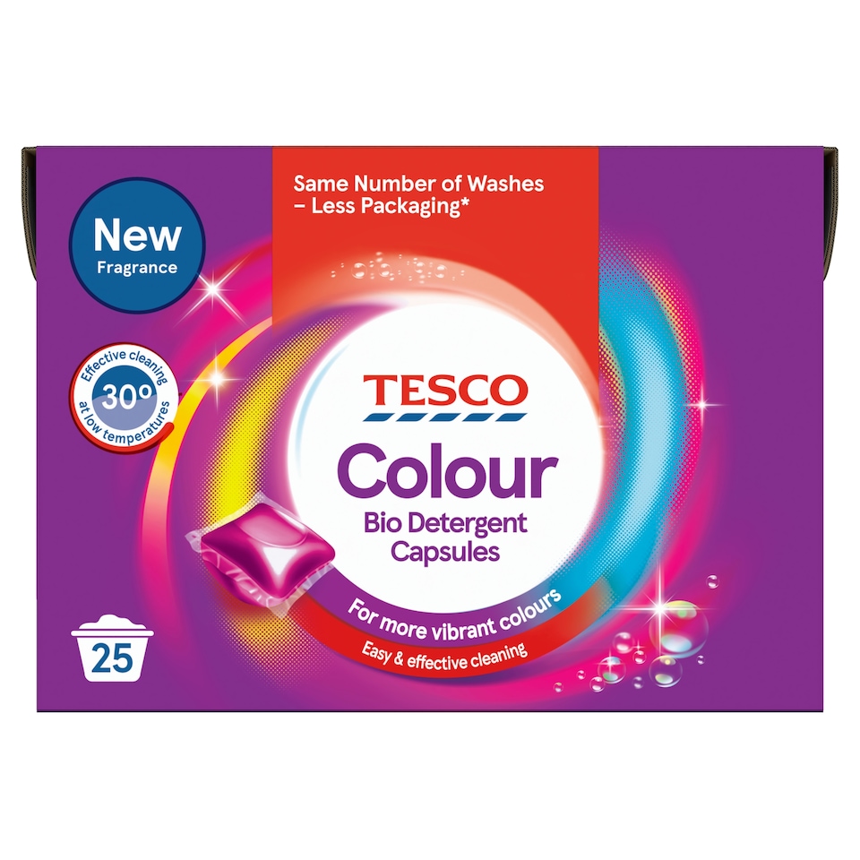 Tesco Colour Biological Detergent Capsules 25W 425Ml