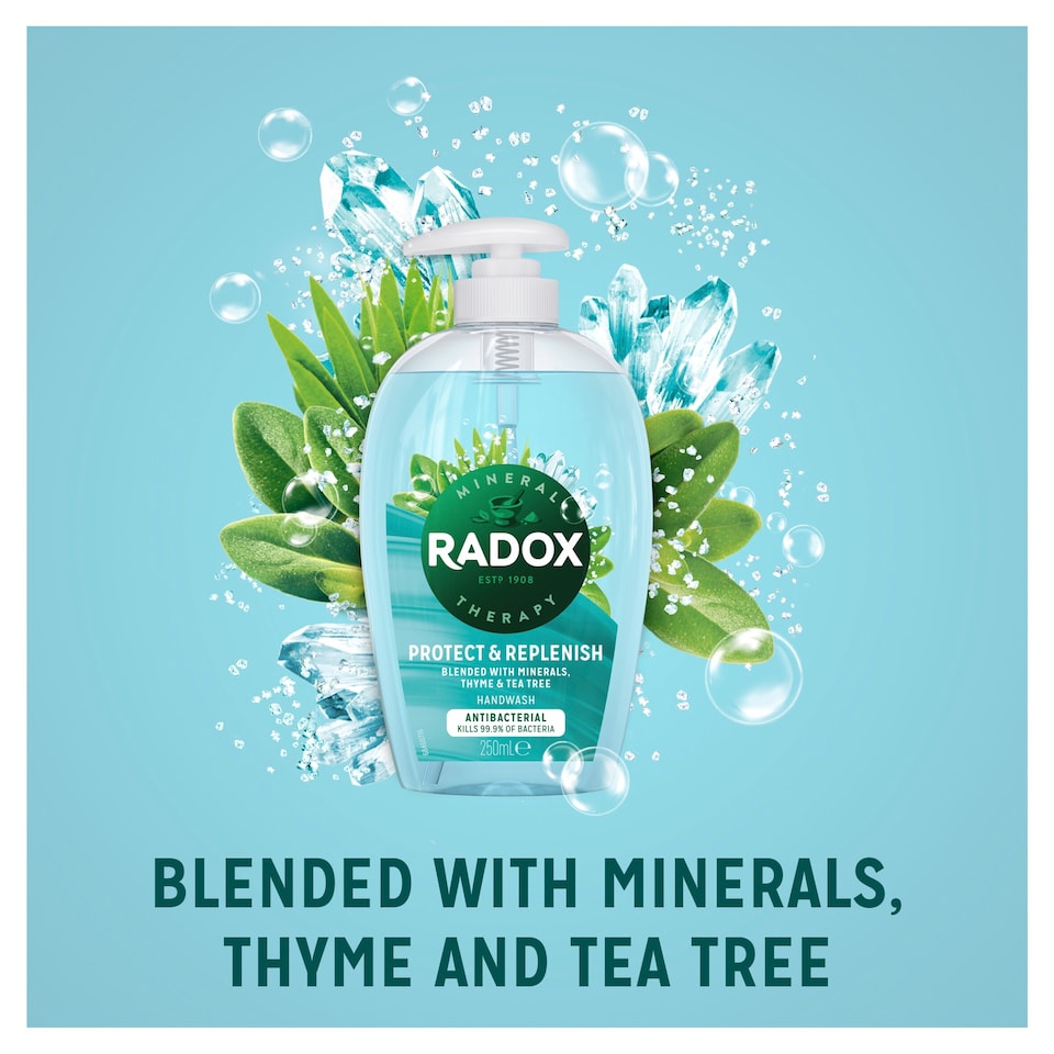 image 1 of Radox Protect & Replenish Liquid Soap Antibacterial Handwash 250ml