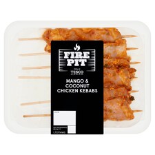 Tesco Fire Pit Mango and Coconut Chicken Kebabs 350g