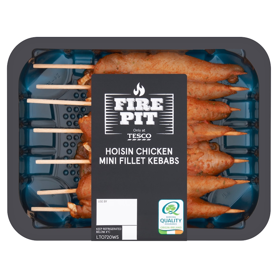 Tesco Fire Pit Hoisin Chicken Mini Fillet Kebabs 300G