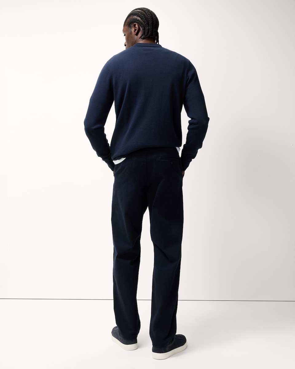 image 1 of F&F Cotton Rich FREEFIT® Chino Trousers in Navy