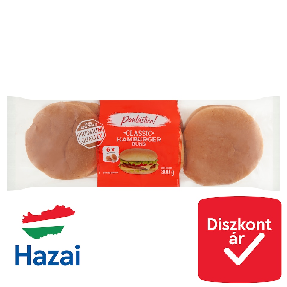Pantastico! Classic hamburgerzsemle 6 x 50 g (300 g)
