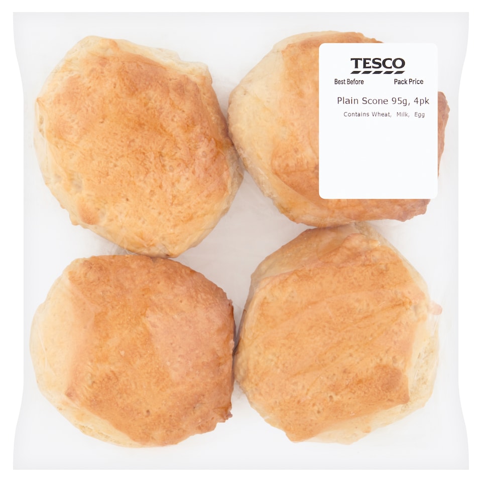 Tesco Plain Scone 4 Pack