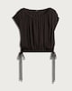 image 4 of F&F Satin Drawstring Hem Sleeveless Co-ord Top in Chocolate