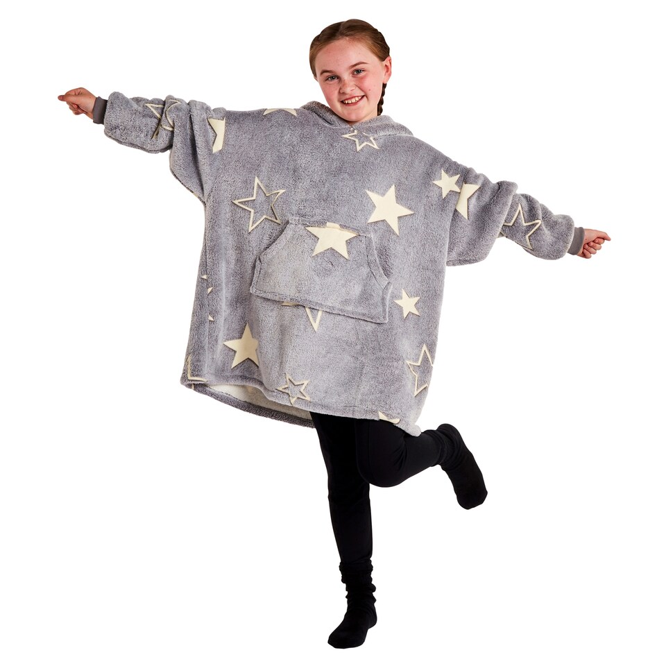 image 1 of Silentnight Silver Kids Glow In the Dark Hoodie