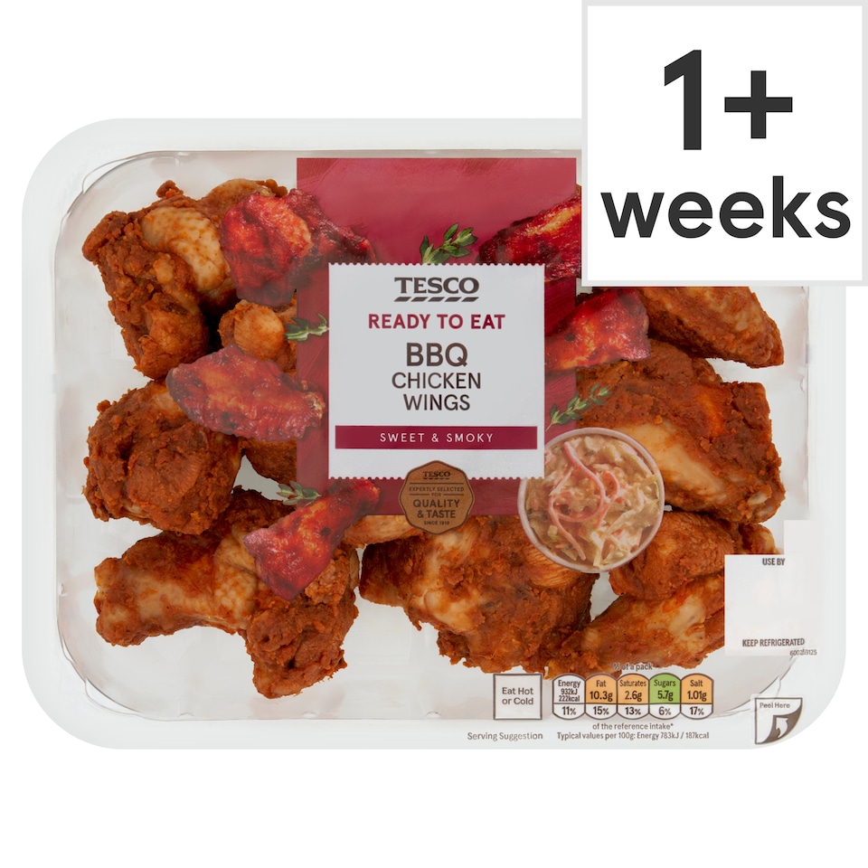 Tesco Ready To Eat Bbq Roast Chicken Wings 525G