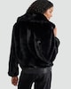image 3 of F&F Faux Fur Aviator Jacket in Black