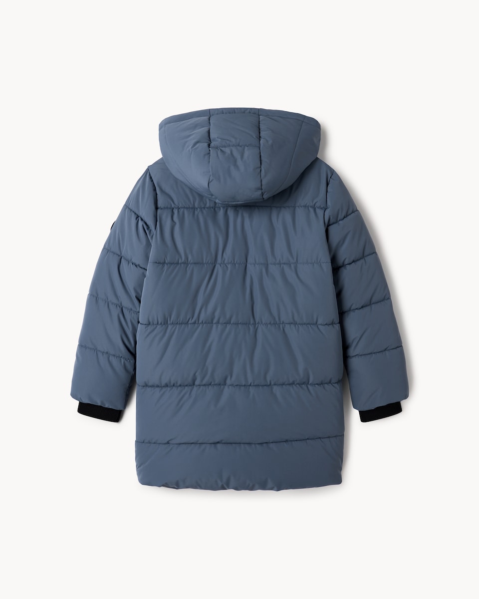 image 1 of F&F Boys Longline Padded Coat in Blue