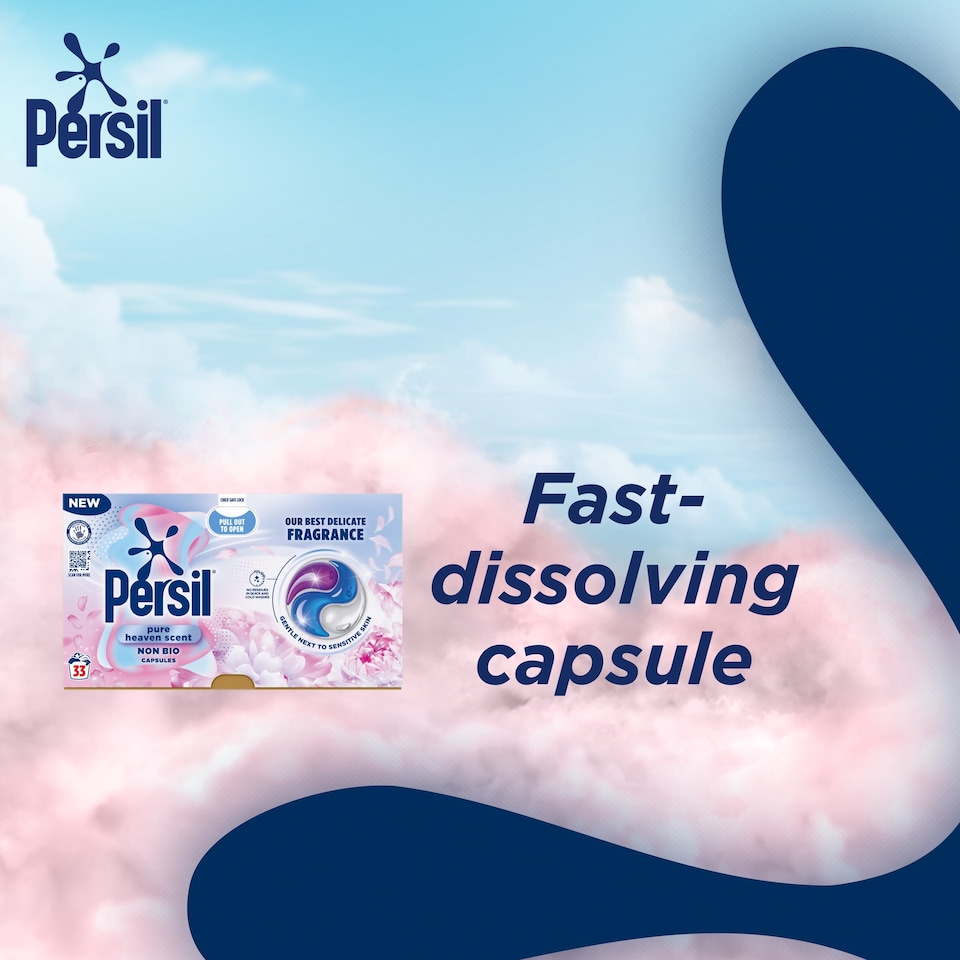 image 1 of Persil Pure Heaven Scent Non Bio Laundry Washing Capsules 33 Washes 696g