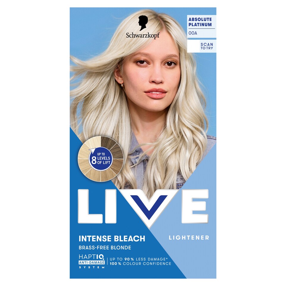 image 1 of Schwarzkopf LIVE Intense Colour 00A Absolute Platinum Blonde Permanent Hair Dye