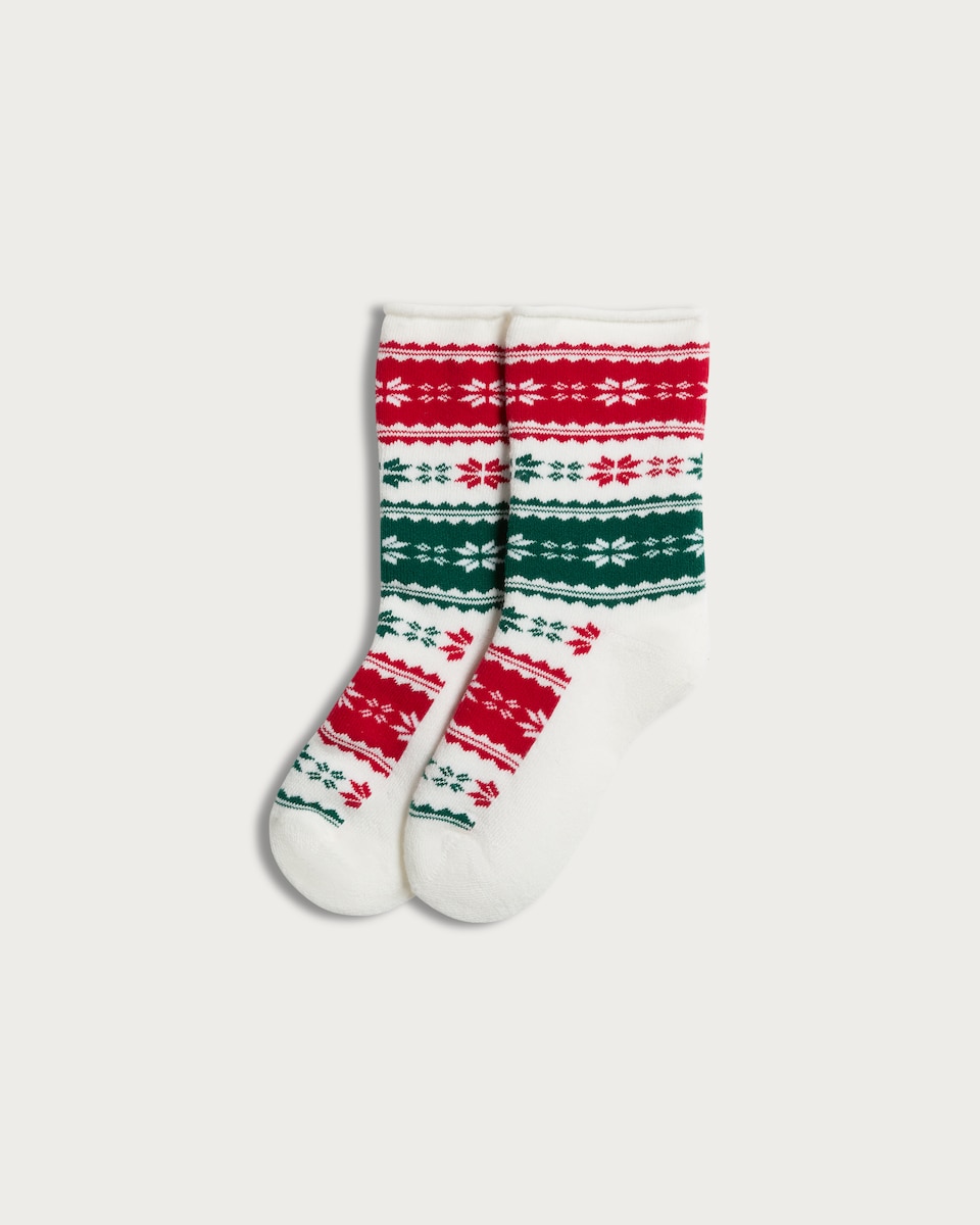 F&F Fair Isle Print Matching Family Christmas Socks in Red