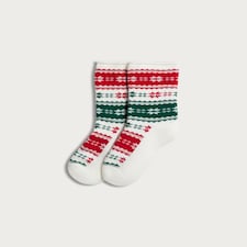 F&F Fair Isle Print Matching Family Christmas Socks in Red