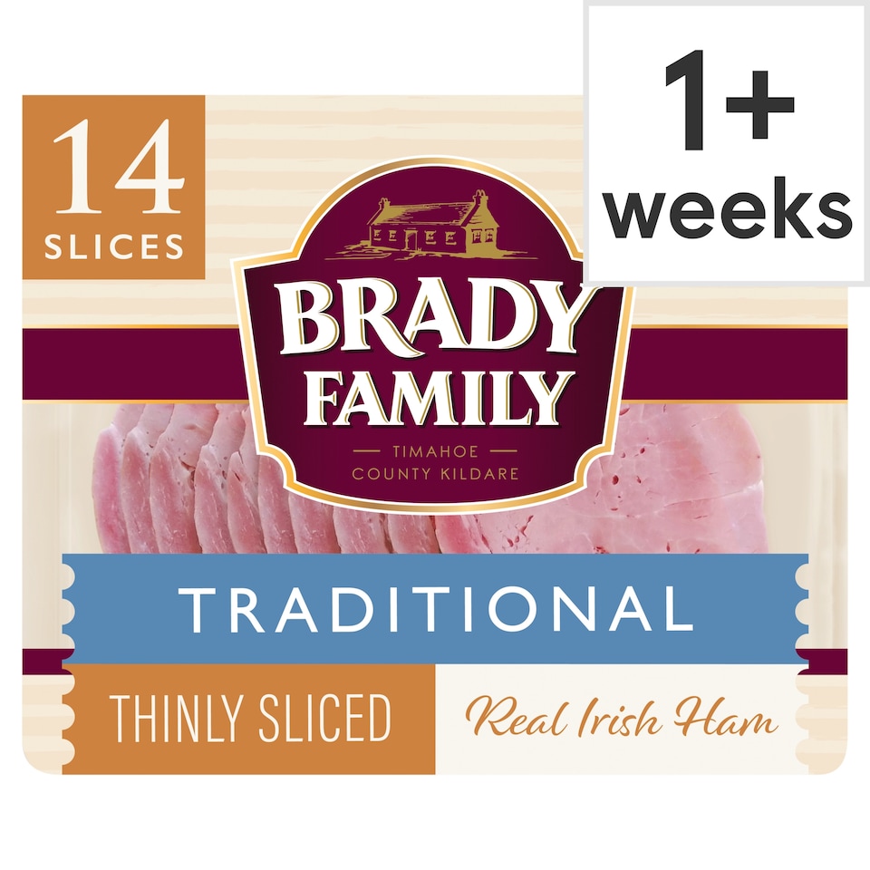 Brady Family Traditional Thinly Sliced Irish Ham 14 Pack 120G