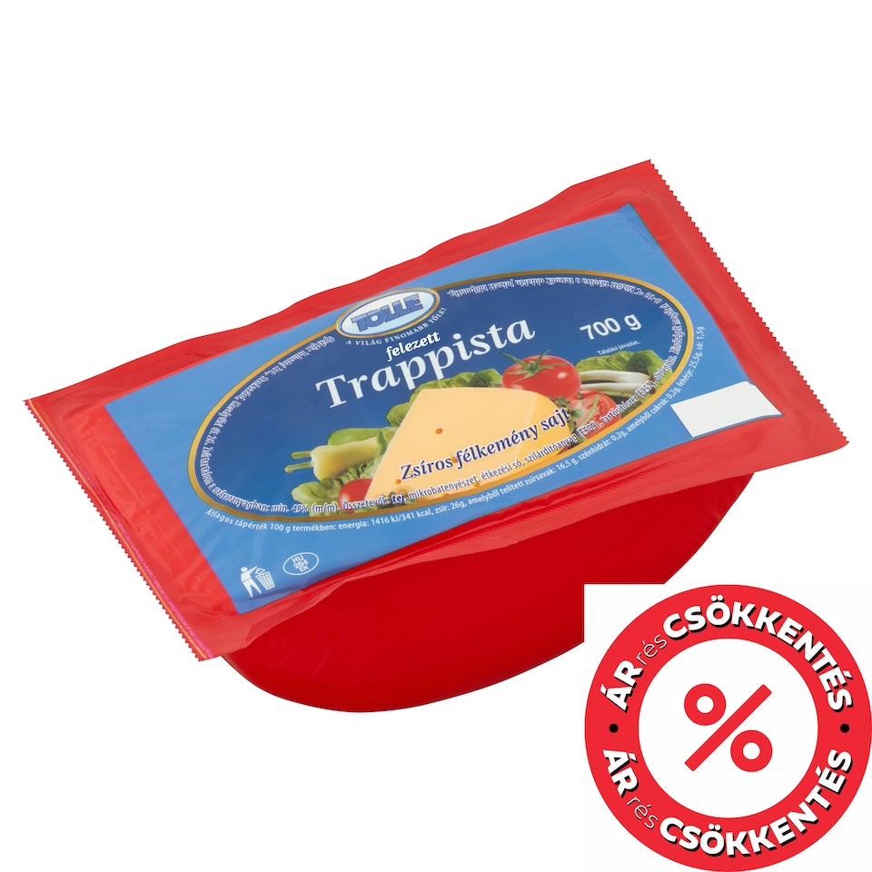 Tolle Trappist Halved Fat Semi-Hard Cheese 700 g