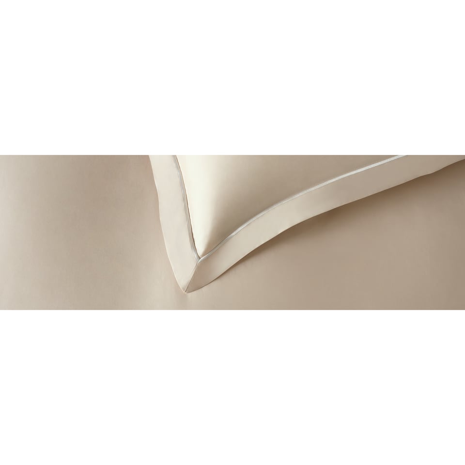 image 1 of F&F Home Hotel Natural Stitch Oxford Edge Duvet Cover Set Super King