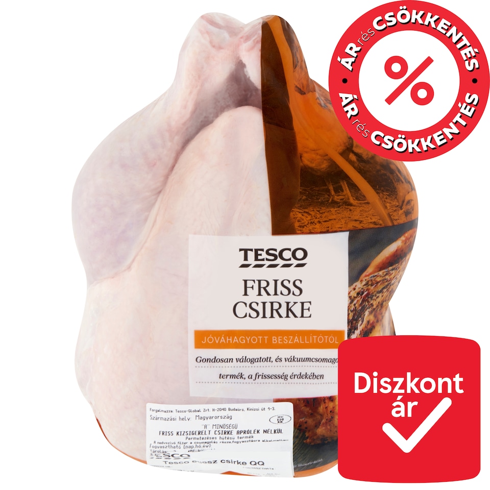 Tesco friss kizsigerelt csirke aprólék nélkül