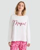 image 1 of F&F Pure Cotton Magical Slogan Pyjama Top in White
