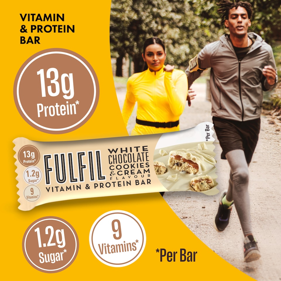 image 1 of Fulfil White Chocolate Cookies & Cream Vitamin & Protein Bar 40g