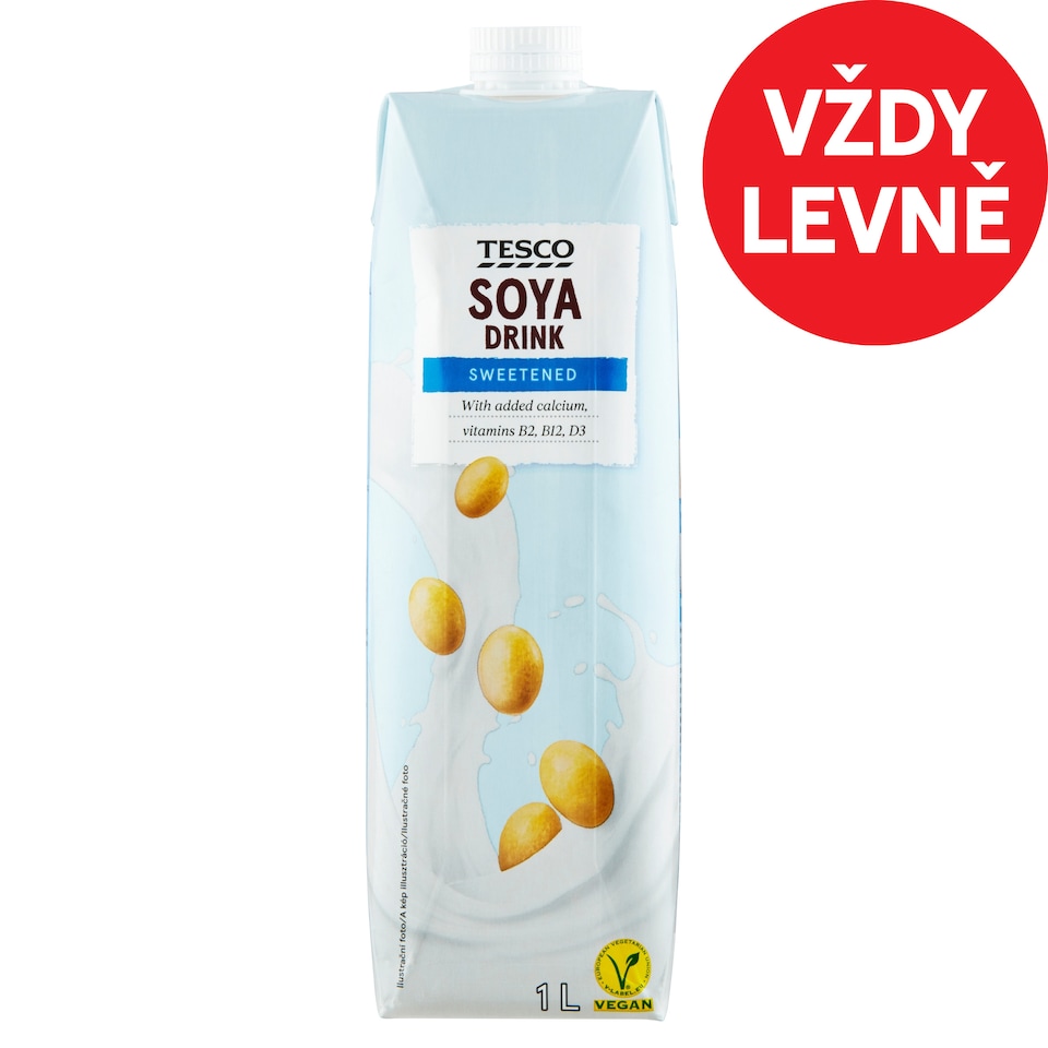 Tesco Soya Drink Sweetened 1L