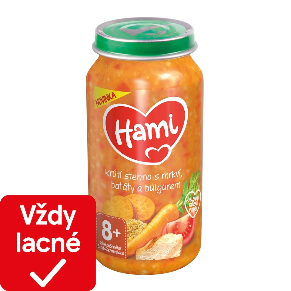 obrázok 1 z HAMI mäsovozeleninový príkrm Morčacie stehno s mrkvou, batátmi a bulgurom 250g