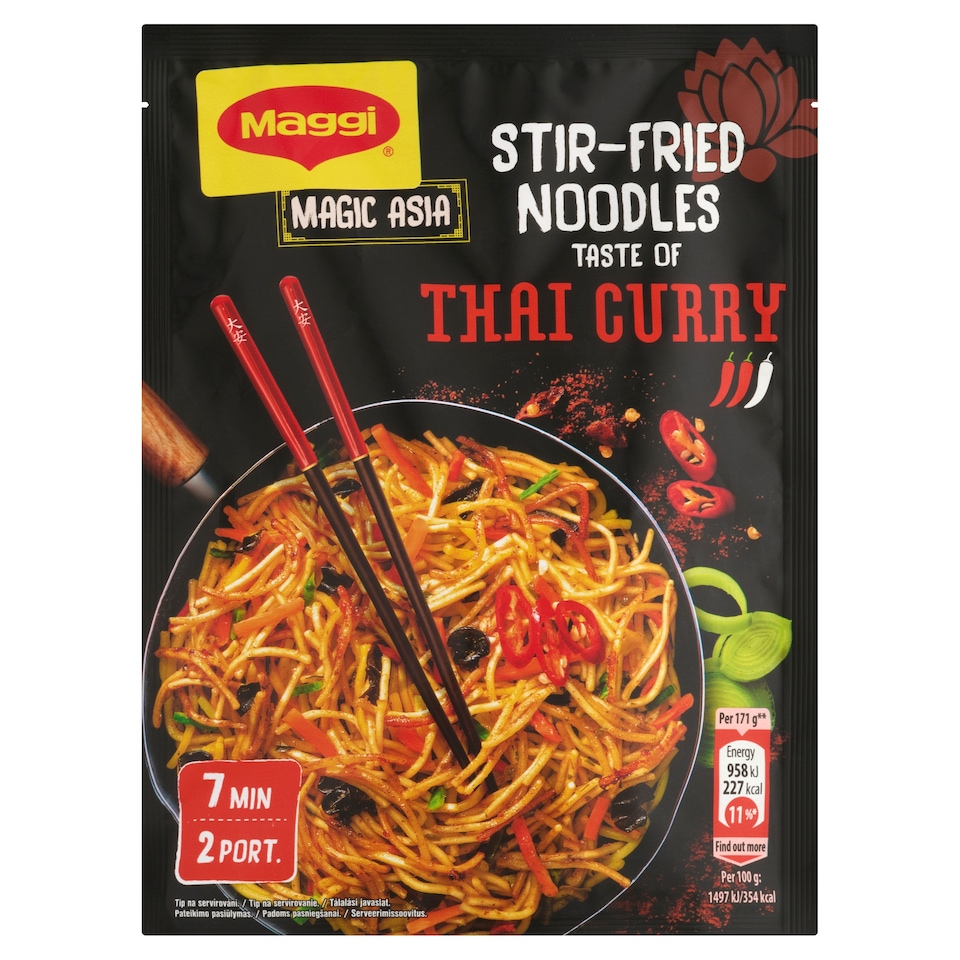 Maggi Magic Asia pikáns thai tészta curry-vel 128 g  1. kép