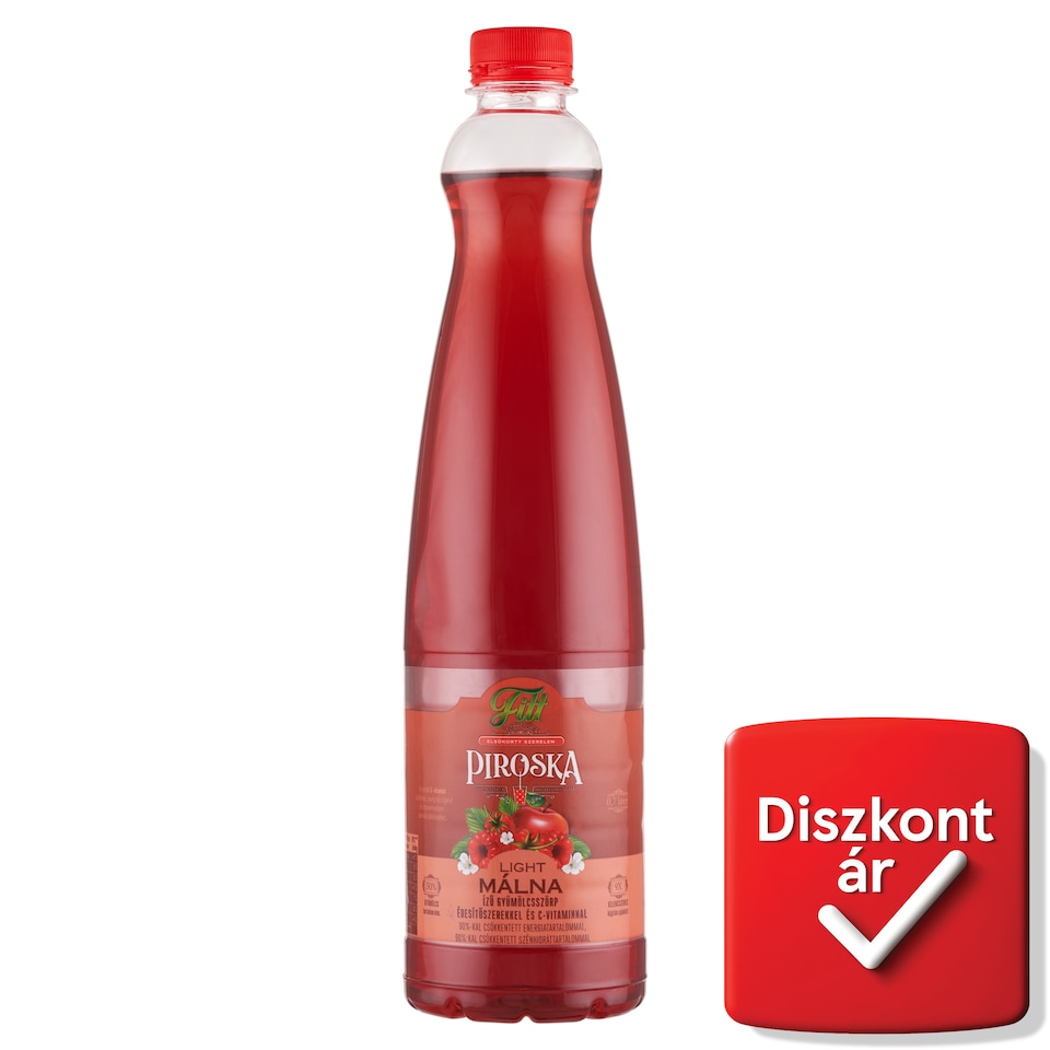 Piroska Fitt Light málna ízű gyümölcsszörp édesítőszerekkel és C-vitaminnal 0,7 l