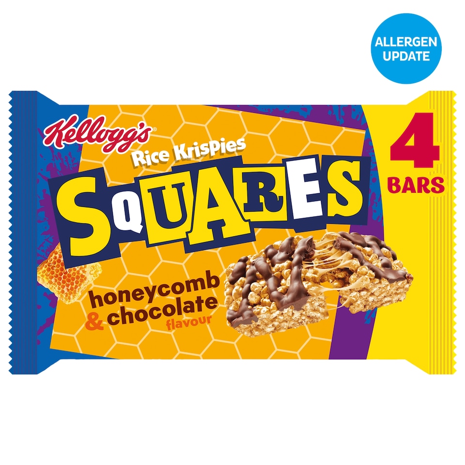image 1 of Kellogg's Rice Krispies Squares Chocolate & Honeycomb Multipack, 4x33g