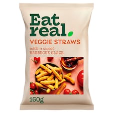 Eat Real Veggie Straws Sweet Barbecue Glaze Chips 110g