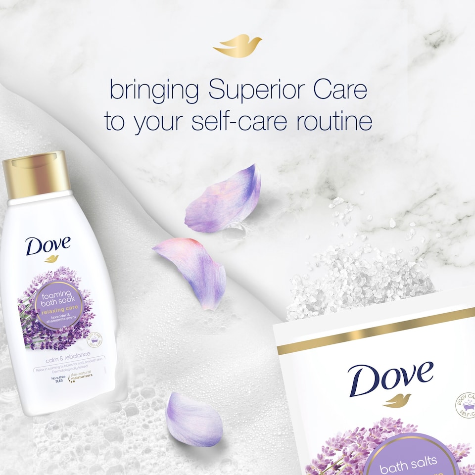 image 1 of Dove Relaxing Care Lavender & Chamomile Bath Salts 900g