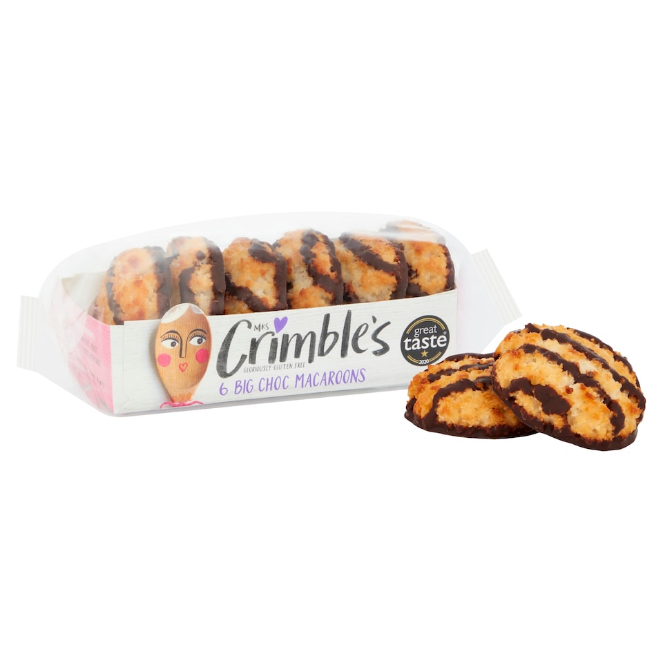 image 1 of Mrs Crimble's Gluten Free Chocolate Coconut Macaroons 6 Pack 195g