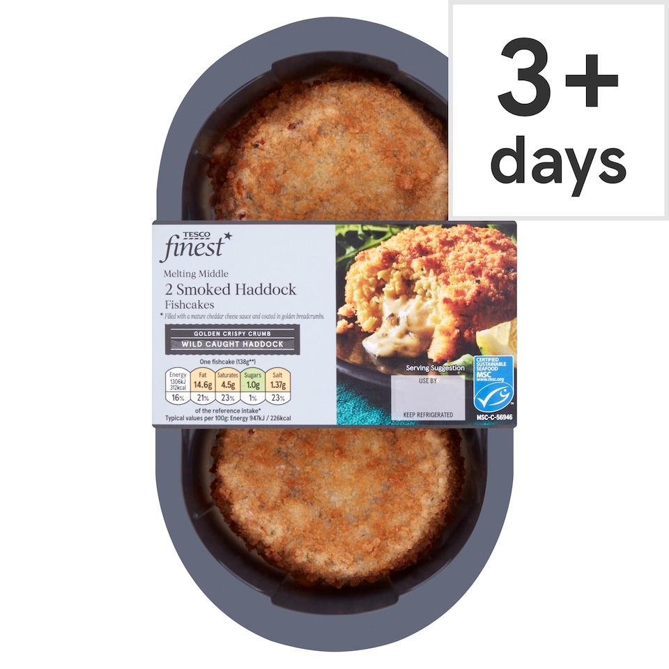 Tesco Finest 2 Smoked Haddock Fish Cakes 290G