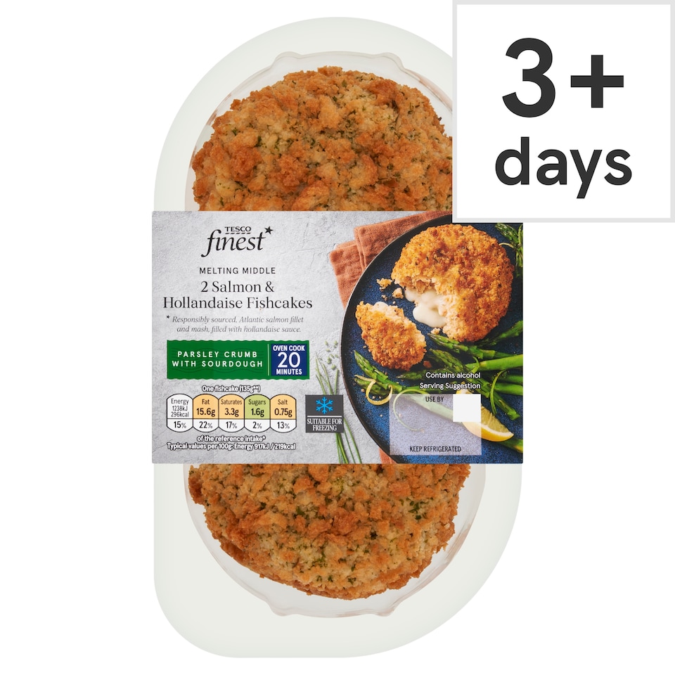 Tesco Finest 2 Salmon & Hollandaise Fishcakes 290G
