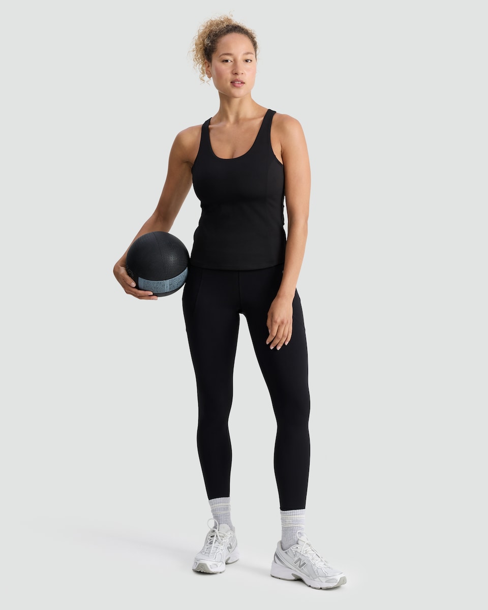 image 1 of F&F Active Quick Dry Racerback Vest in Black