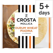 Crosta Mollica 4 Durum Wheat Piadina Flatbreads 300g