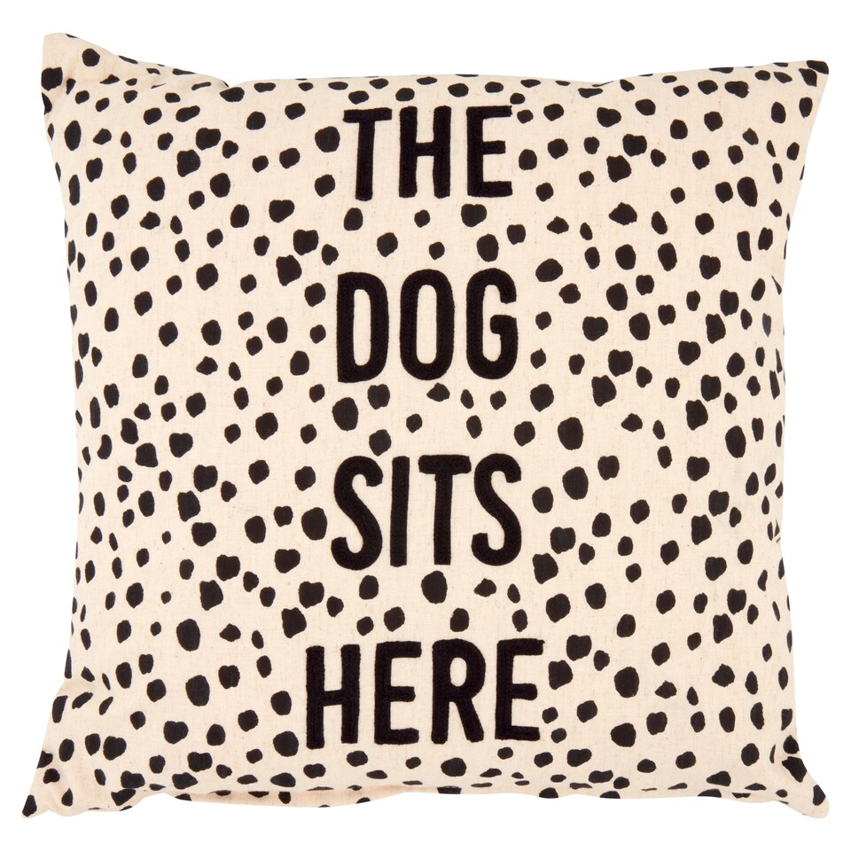 image 1 of Fox & Ivy Dogs Sits Here Cushion